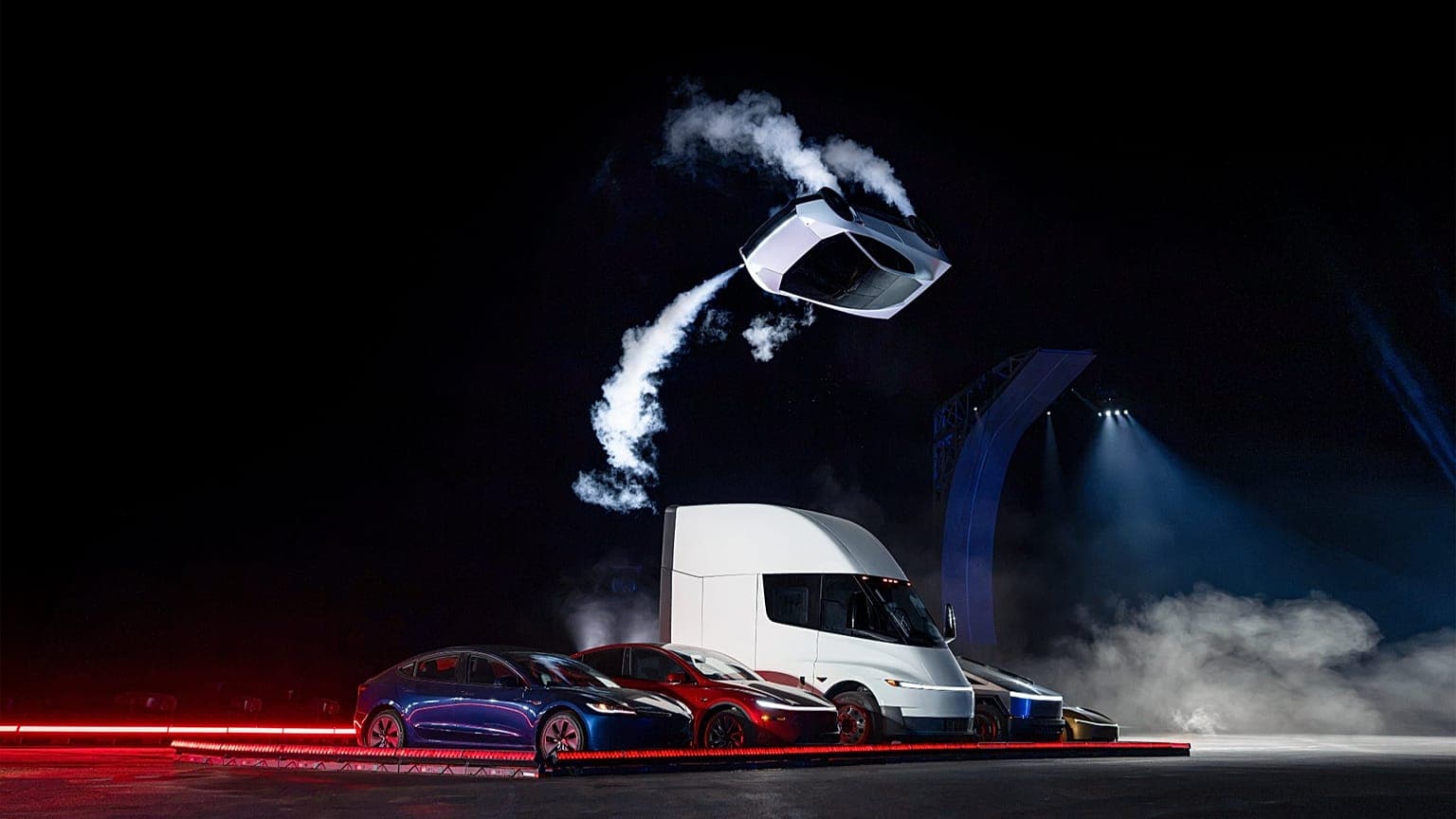 Tesla Just Strapped Rocket Thrusters to a Car and Launched It Off an Upside Down Ramp. Elon Musk Calls It a Flying Car